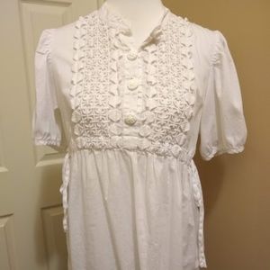 White peasant style top - Elle - Large